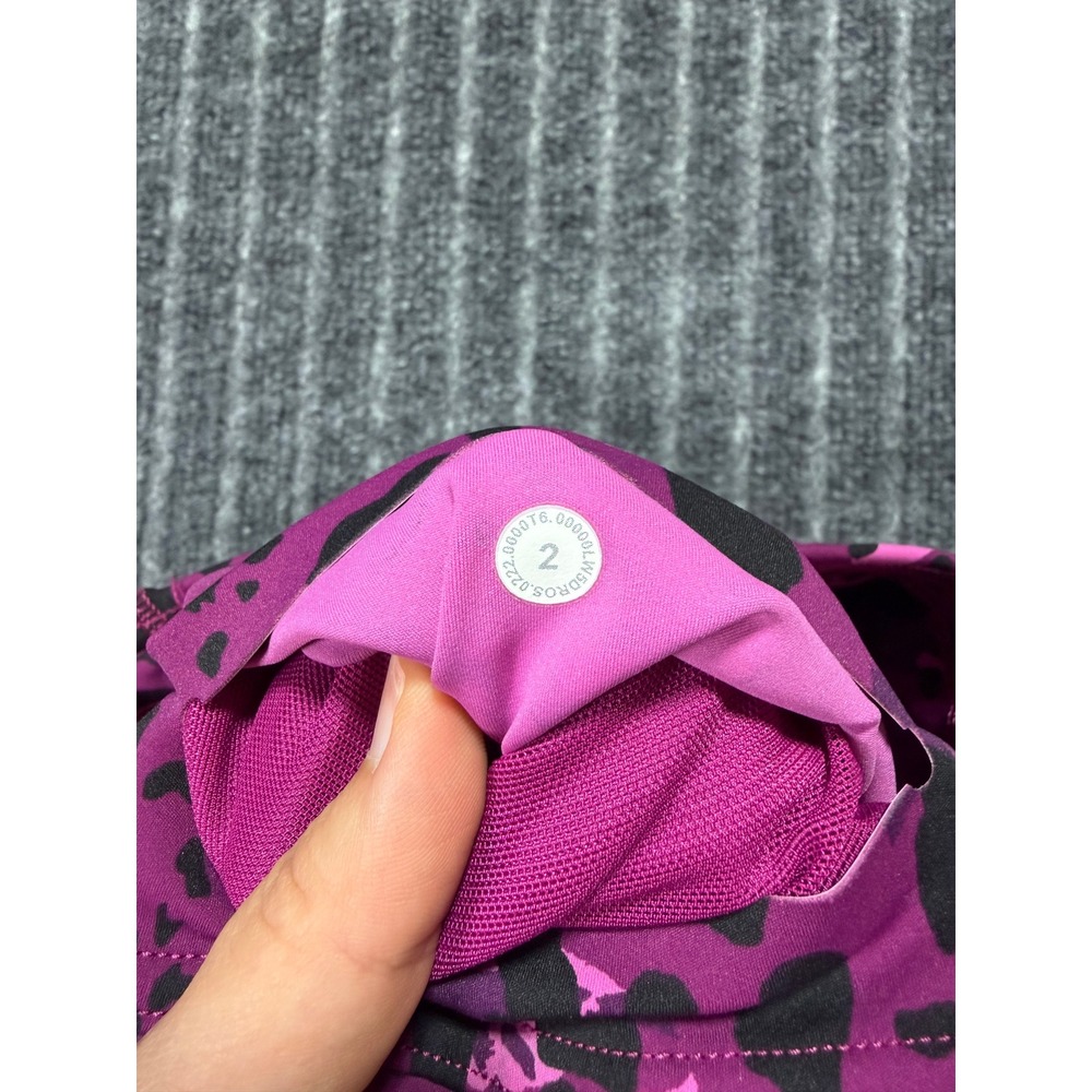 Lululemon Base Pace High Rise Running 25'' Sz 2 Pink Leopard Activewear Sporty - Picture 4 of 4